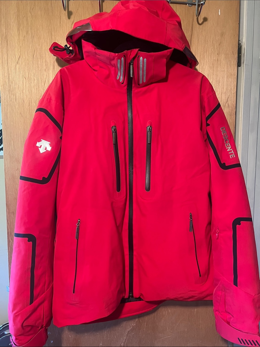 Descente Bright Red Technical Ski Shell Jacket